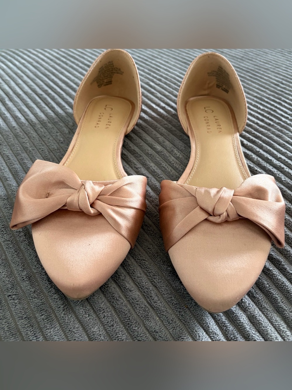 LC Lauren Conrad Rose Blush Knot-Front D'Orsay Flats